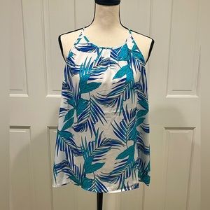 Papermoon tank top. White with tropical leaf pattern.  Large. New with tags.